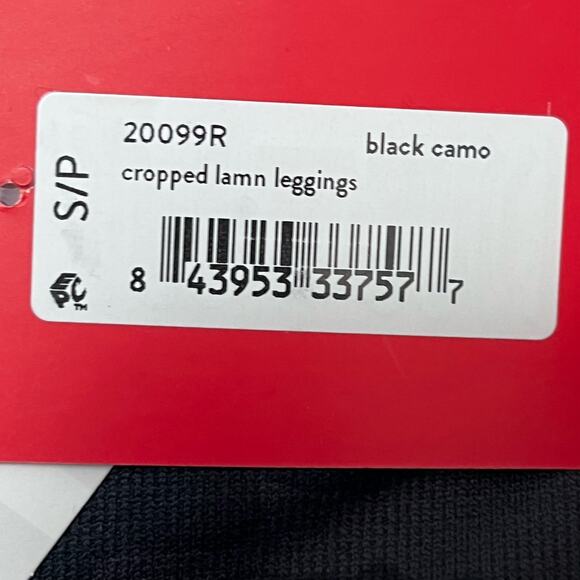 Spanx Cropped Lamn Legging Sz S Black Camo High Waisted Shaping Pull On Stretch - Picture 7 of 9